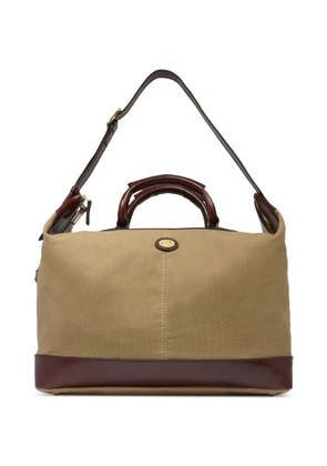 The Bridge leather-trim canvas holdall - Neutrals