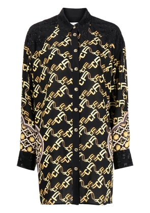 Camilla graphic-print silk shirt - Black
