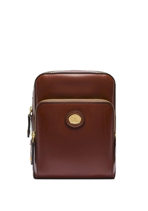 The Bridge zip-front leather messenger bag - Brown
