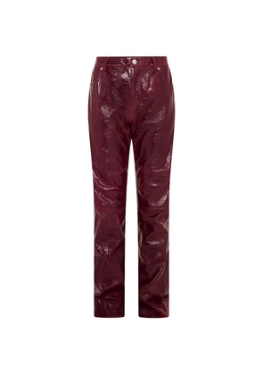 Martine Rose patent-effect faux-leather trousers - Red