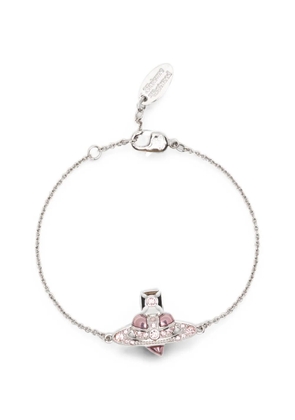 Vivienne Westwood New Diamante Heart Orb-plaque bracelet - Silver