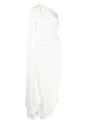 Rhea Costa one-shoulder gathered dress - White