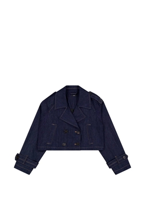 ANAII double-breasted crop trench coat - Blue