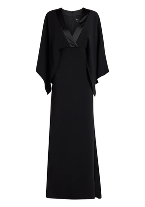 Badgley Mischka plunging v-neck gown - Black