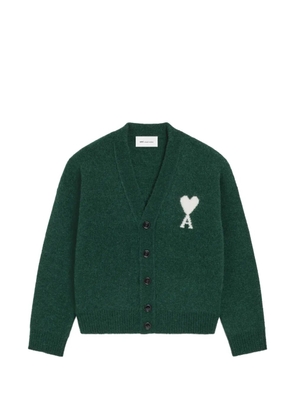 AMI Paris alpaca cardigan with Ami de Coeur - Green
