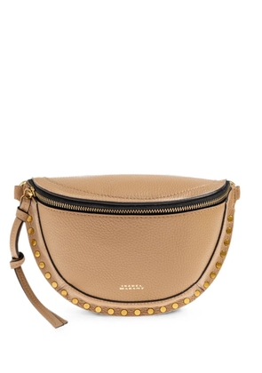 ISABEL MARANT Skano studded leather shoulder bag - Neutrals