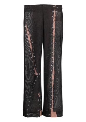 Acne Studios trompe l'oeil flared trousers - Brown