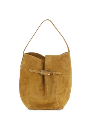 Liffner large Belted Bucket suede bucket bag - Brown