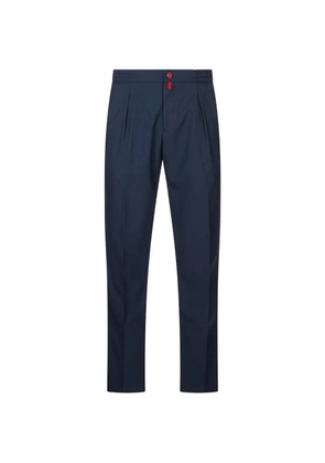 Kiton pleated elasticated-waist trousers - Blue