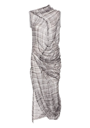 Acne Studios checked silk maxi dress - Grey