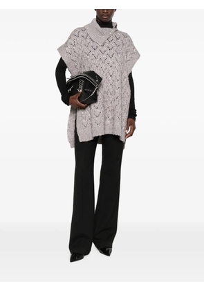 Fabiana Filippi open-knit poncho - Grey