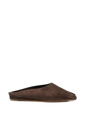 biancadi suede peep-toe sandals - Brown