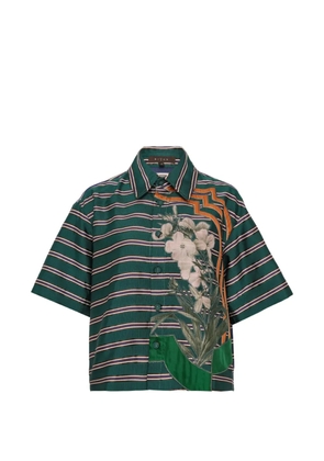 Biyan floral-print striped shirt - Green