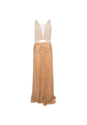 Elisabetta Franchi sequin-embellished maxi dress - Neutrals