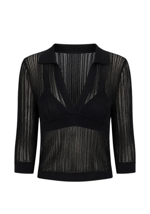 Uma Wang striped semi-sheer top - Black