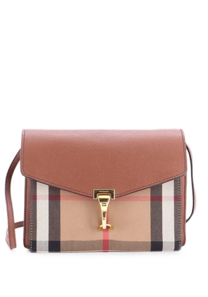 Burberry Pre-Owned Macken Crossbody Bag Leather and House Check Canvas Baby shoulder bag - Brown