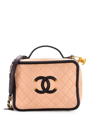 CHANEL Pre-Owned Filigree Vanity Case Quilted Caviar Large crossbody bag - Black