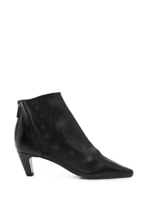 biancadi perforated leather ankle boots - Black