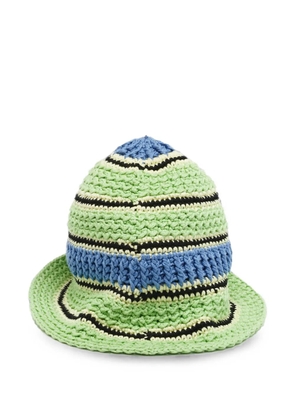 Stella McCartney Pre-Owned striped crochet bucket hat - Green