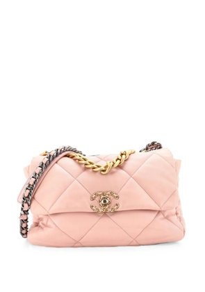 CHANEL Pre-Owned 19 Flap Bag Quilted Leather Large crossbody bag - Pink