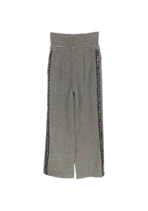 CHANEL Pre-Owned 1986-1988 Cocomark-buttons tweed cotton trousers - Black