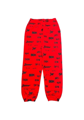 SP5DER logo-print track pants - Red