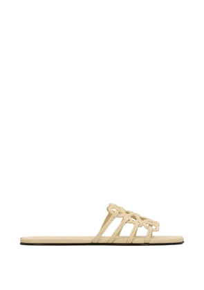 LOEWE Petal Anagram strass-embellished sandals - Neutrals