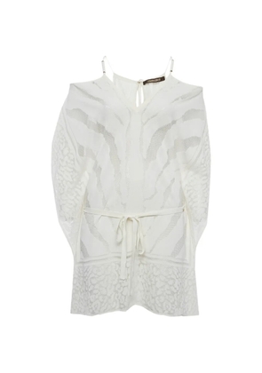 Roberto Cavalli Vintage belted mini dress - White