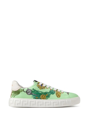Versace Greca printed canvas sneakers - Green