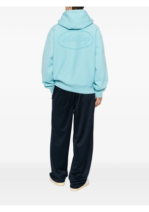 Stüssy logo-embroidered zip-up hoodie - Blue