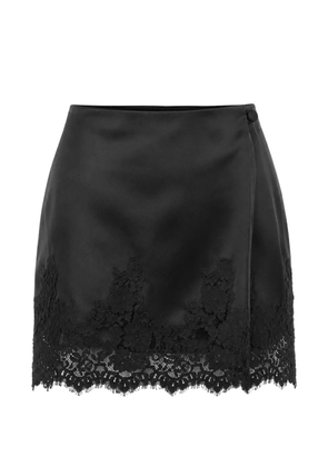 SOLAQUA Harper lace-trim mini skirt - Black