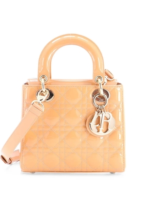 Christian Dior Pre-Owned Lady Dior Bag Cannage Quilt Patent Mini satchel - Neutrals