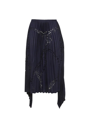 PUCCI Pre-Owned laser-cut plissé midi skirt - Blue