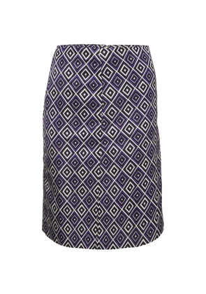 Prada Pre-Owned geometric-print pencil midi skirt - Purple
