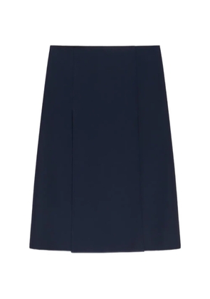Marni deep blue techno wool skirt with pleats