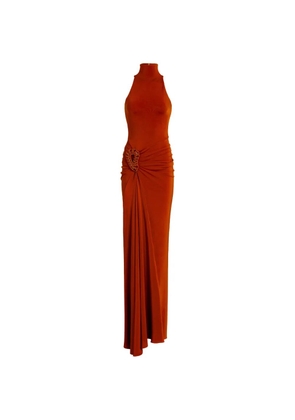 Silvia Tcherassi Frances ring-detail ruched maxi dress - Orange