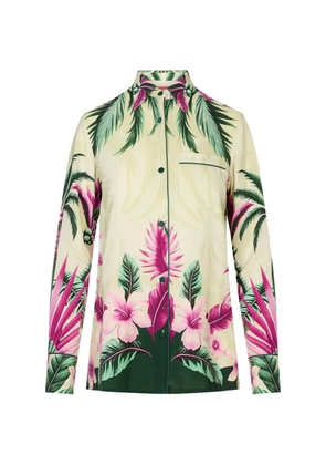 F.R.S For Restless Sleepers tropical-print silk shirt - Neutrals