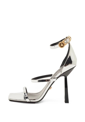 Versace Pre-Owned Safety Pin leather heeled sandals - Silver
