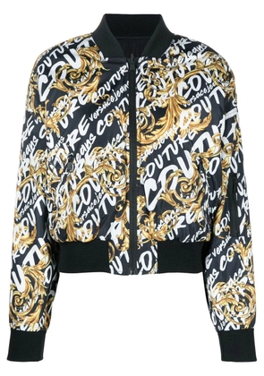 Versace Jeans Couture logo-print reversible bomber jacket - Black