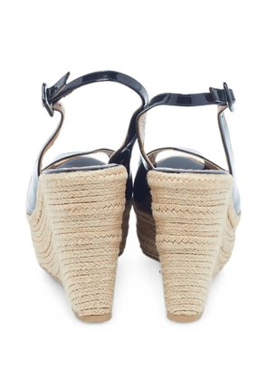 Valentino Garavani Pre-Owned patent leather espadrille sandals - Black