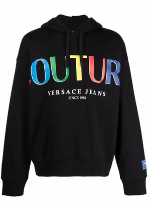Versace Jeans Couture logo-print cotton hoodie - Black