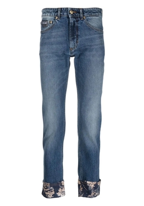 Versace Jeans Couture floral-print cropped jeans - Blue