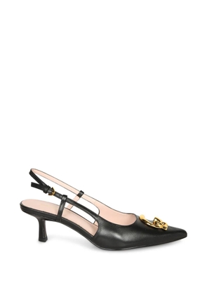 Coccinelle logo-plaque slingback heeled pumps - Black