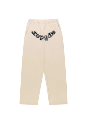 SP5DER logo-print rhinestone-embellished track pants - Neutrals