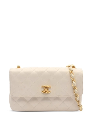 CHANEL Pre-Owned 1986-1988 matelassé chain shoulder mini bag - Neutrals
