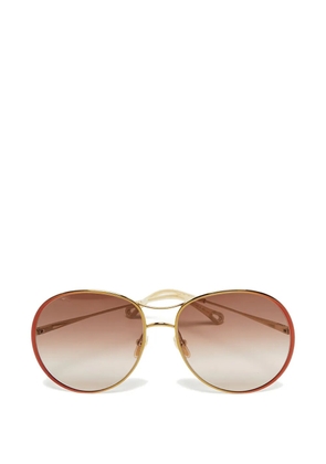 Chloé Pre-Owned oversized pilot sunglasses - Gold