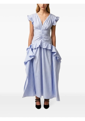 Aknvas striped ruffled dress - Blue