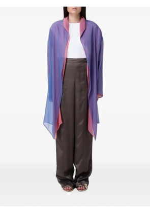 Giorgio Armani triple-layer silk cape - Blue