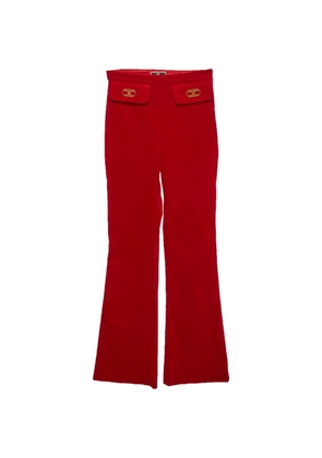 Elisabetta Franchi velvet high-waisted trousers - Red