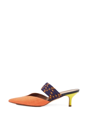 Malone Souliers Maisie raffia heeled mules - Orange